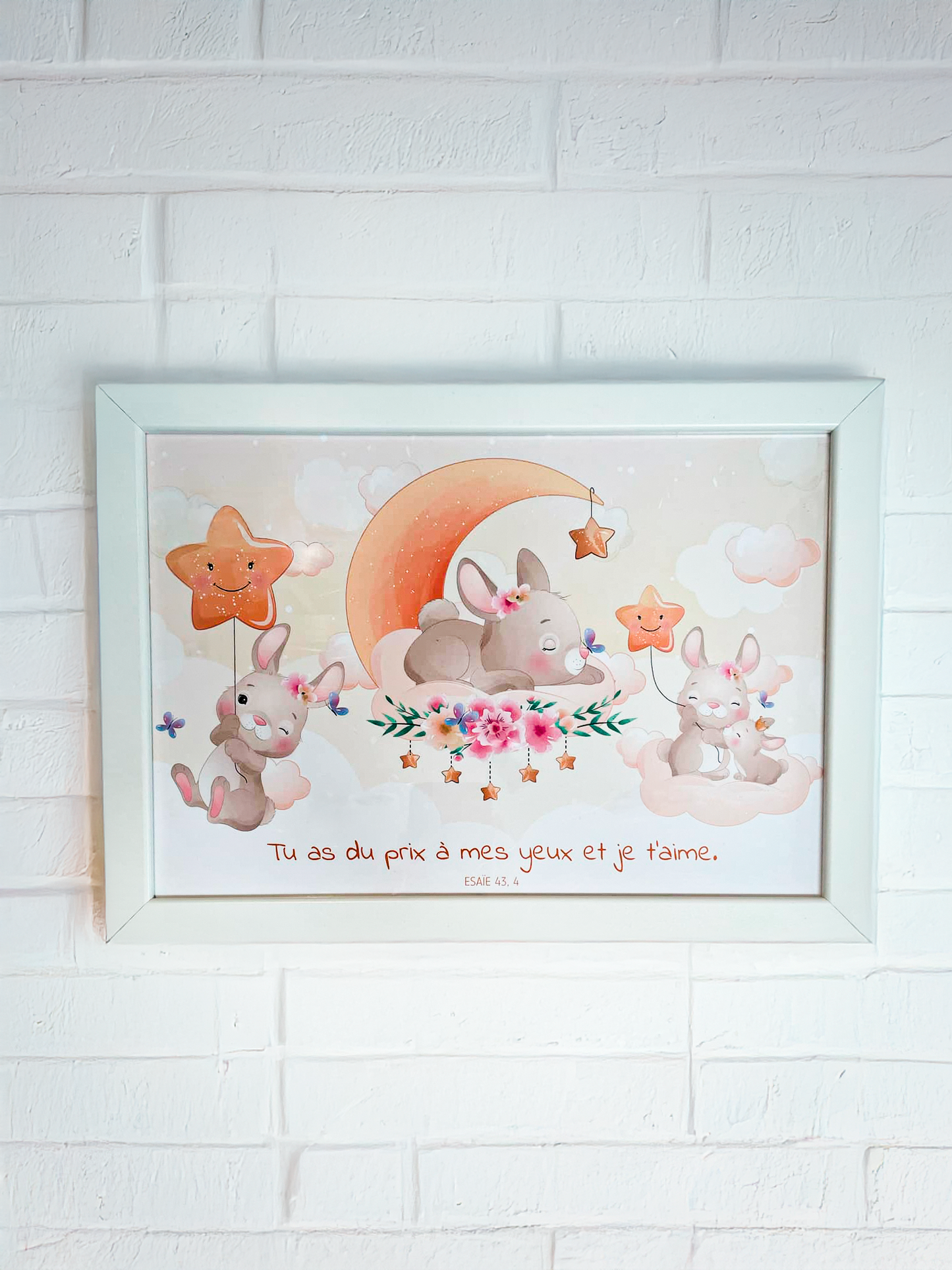 Cadre verset biblique "Tu as de la valeur à mes yeux"