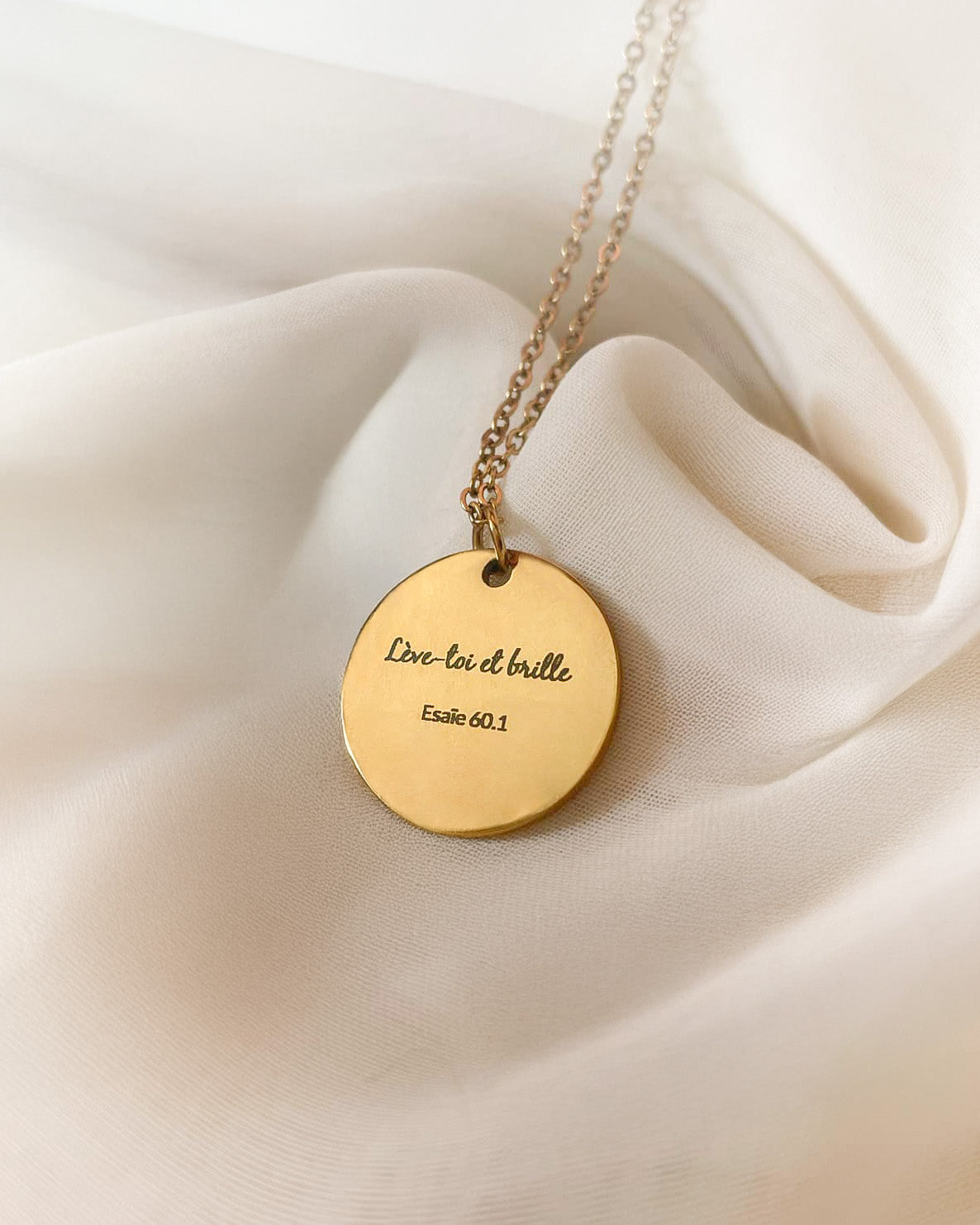 Collier en acier inoxydable "Lève toi et brille"