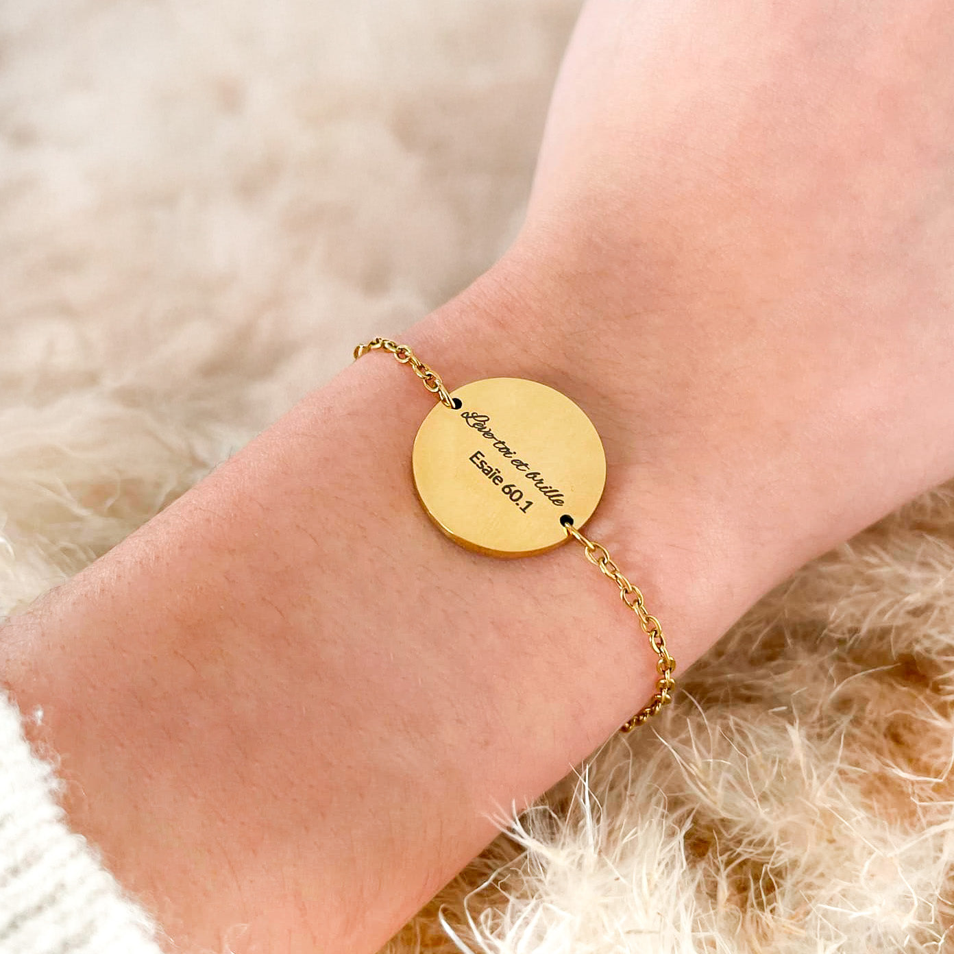 Bracelet en acier inoxydable "Lève toi et brille"