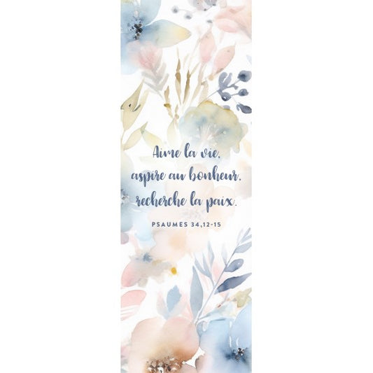 Marque page motifs floraux pastels