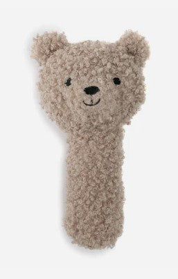 Hochet Teddy Bear Naturel/Biscuit et Olive Green