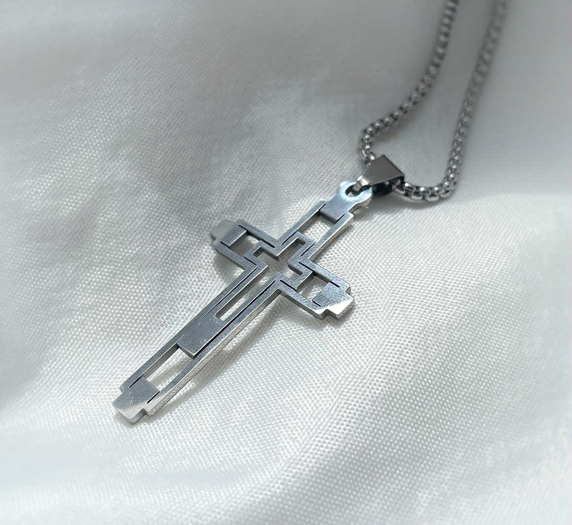 Collier croix homme